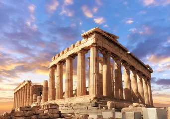 Foto auf Acrylglas Athen Parthenon auf der Akropolis in Athen, Griechenland bei einem Sonnenuntergang