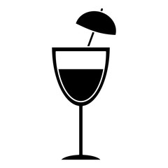 cocktail cup umbrella drink pictogram vector illustration eps 10