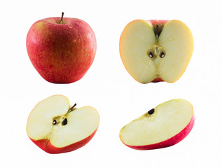 Red apple isolated on white. background. With clipping path