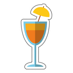 cartoon cocktail cup umbrella drink vector illustration eps 10