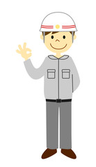 救急隊員　オッケーサイン