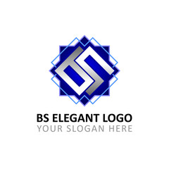 Initial Letter B S Octagonal Star Logo