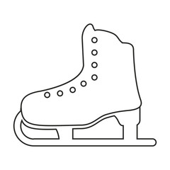 ice skate sport leisure thin line vector illustration eps 10
