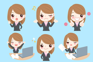businesswoman do different emotion