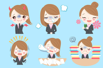 businesswoman do different emotion