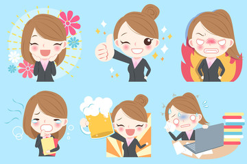 businesswoman do different emotion