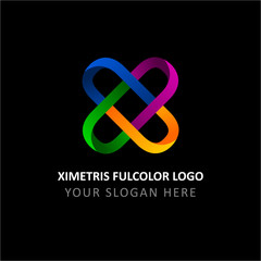 Letter X Ribbon Color Logo