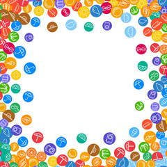Vacation background with scattered summer icons