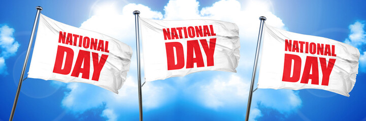 national day, 3D rendering, triple flags