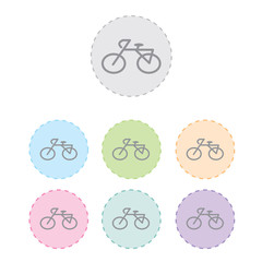 bicycle sign icon set. vector illustration