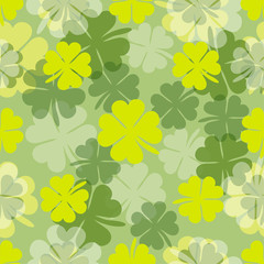 seamless green clover pattern background 