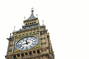 Fototapeta na wymiar Big Ben isolated background at London, UK