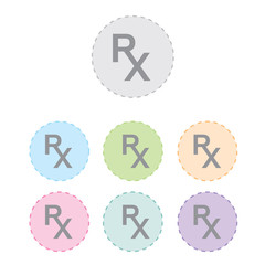 Prescription symbol iicon set. vector illustration