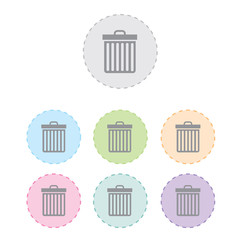 Recycle bin sign icon set. vector illustration