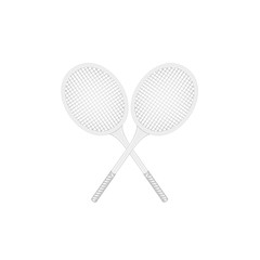 Crossed tennis rackets in retro design 