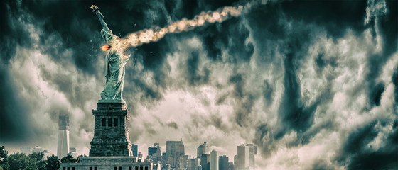 Statue of Liberty destroyed by a meteor | New York city Apocalypse