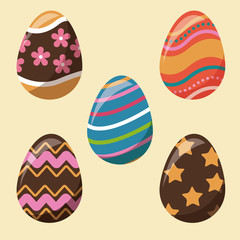 collection easter egg decoration party vector illustration eps 10