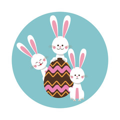 group bunnies egg chocolate vector illustration eps 10