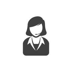 BW icon - Female receptionist