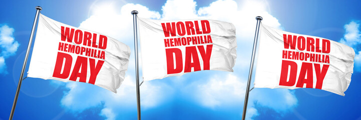 world hemophilia day, 3D rendering, triple flags