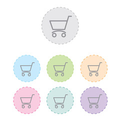 Shopping cart icon set. vector