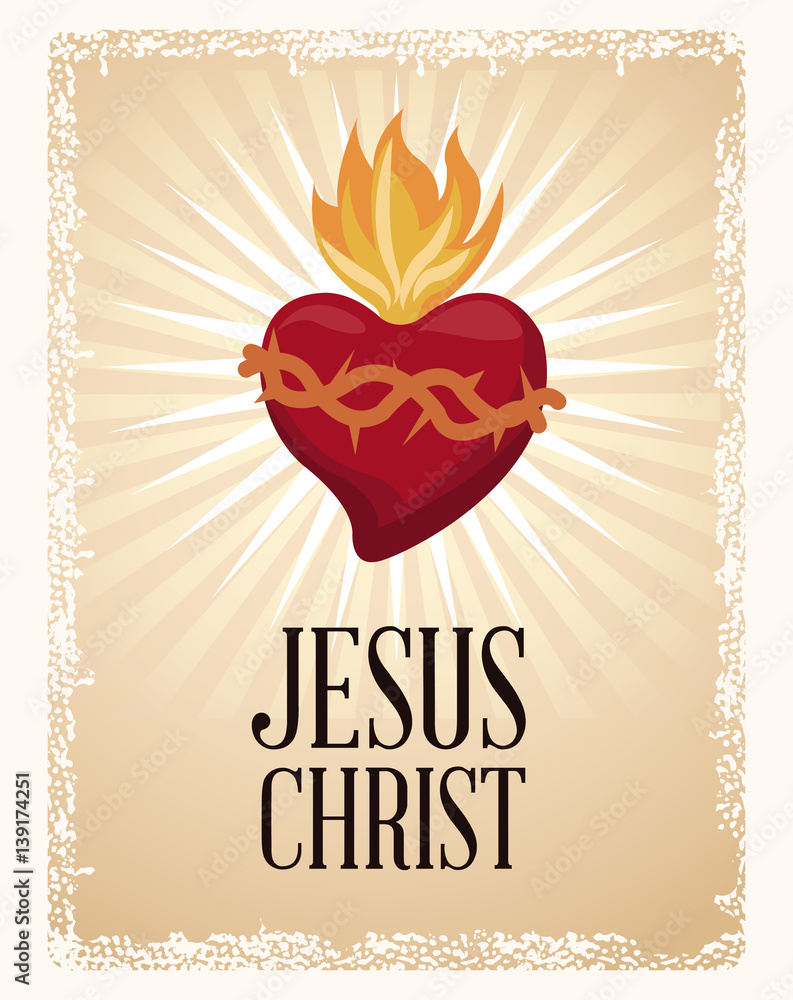 Wall mural sacred heart blessed spirit vector illustration eps 10