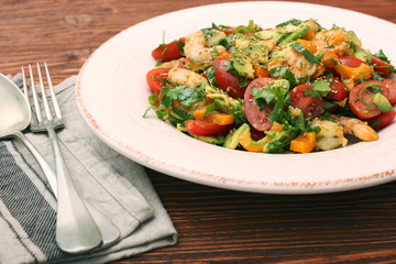 Shrimp and avocado salad with tomato