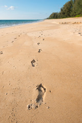 Footprints on beach
