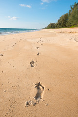 Footprints on beach