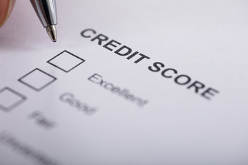 Person Filling Credit Score Form