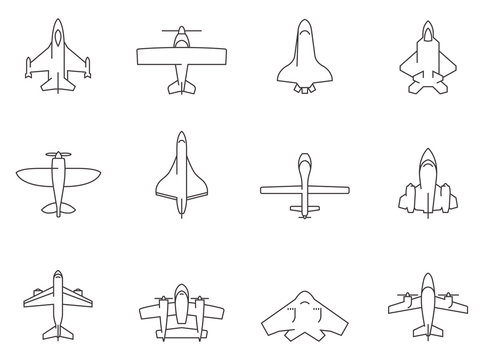 Outline Icons - Airplanes