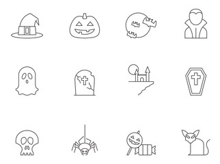 Fototapeta premium Outline Icons - Halloween