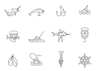 Outline Icons - Fishing