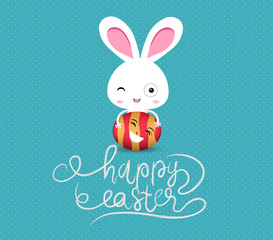 happy easter eggs and bunny funny