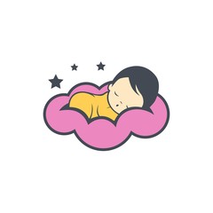 Sleep baby logo vector