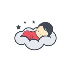 Sleep baby logo vector