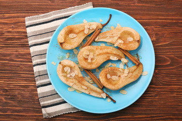 Baked Pears with Walnuts, Cinnamon, and Honey