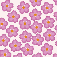 pink flower decorative seamless pattern vector illustration