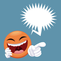 emoticon smiling with bubble speech vector illustration eps 10