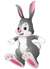 Cute cartoon rabbit jumping