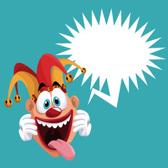 Fototapeta premium funny jester bubble speech vector illustration eps 10