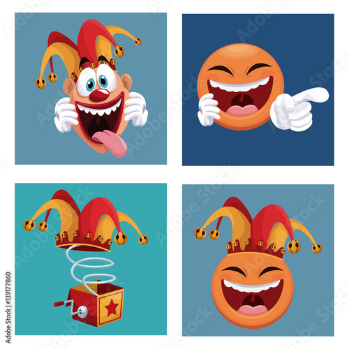"set april fools day icons vector illustration eps 10" Stock image and