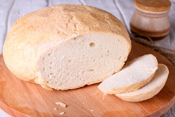 Sliced white bread on a desk
