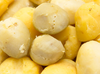 boiled potatoes as background