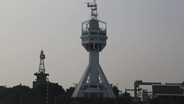 A vessel traffic service center (Control Tower) in Port of Kaohsiung, the largest harbor in Taiwan that has an annual handling capacity 10 million containers. 4K