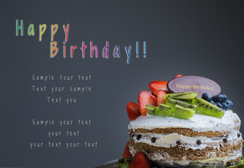 Happy birth day cake with text sample
