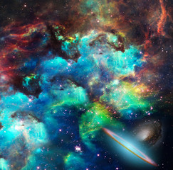 Fototapeta na wymiar Colors of The Universe Some elements provided courtesy of NASA 