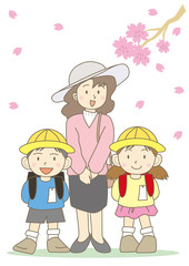 入学式・親子３人
