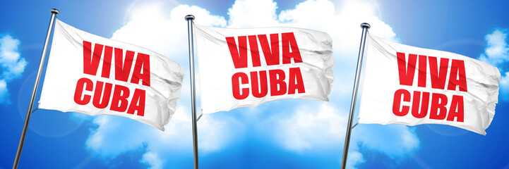 viva cuba, 3D rendering, triple flags