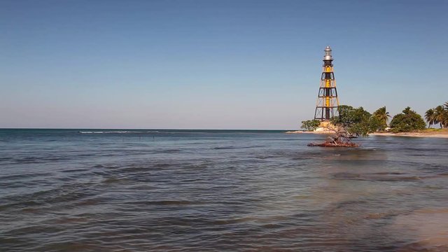 Lighthouse on the Cayo Jutias beach, Province Pinar del Rio, Cuba